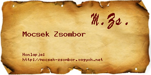 Mocsek Zsombor névjegykártya